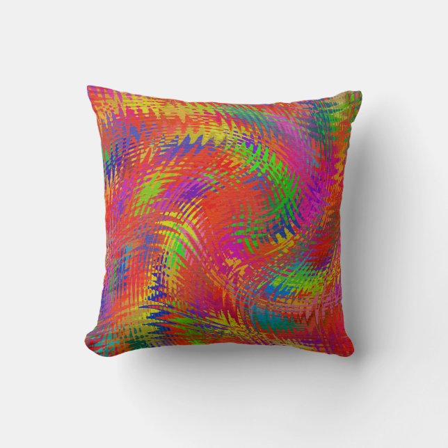Woven Rainbow Throw Pillow (Front)