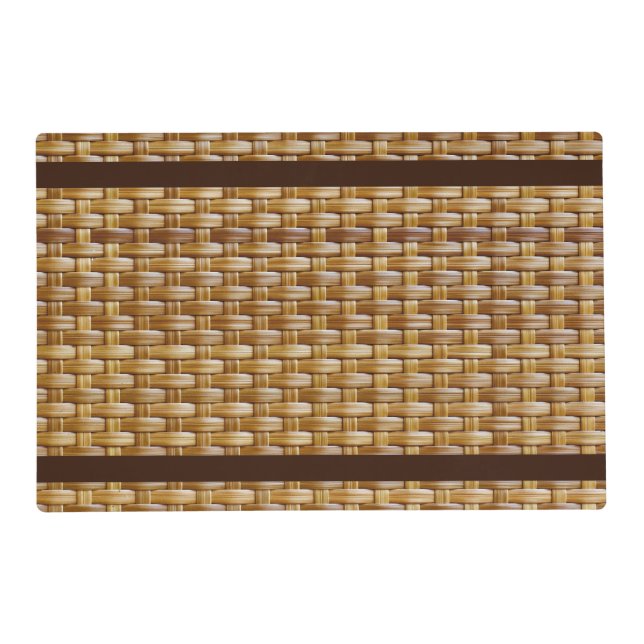 Woven Rattan Laminated Table Placemat (Front)