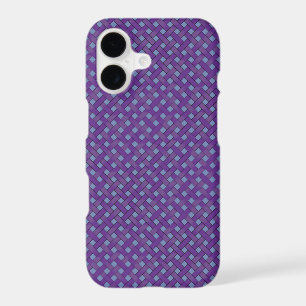 Woven Rattan Pattern Purple on Custom Blue iPhone 17 Case