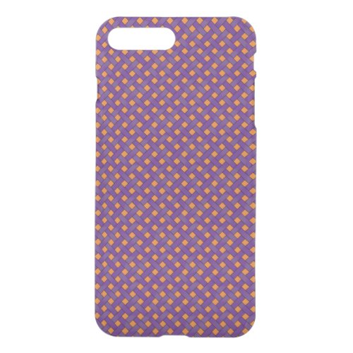 Woven Rattan Pattern Purple on Custom Orange iPhone 8 Plus7 Plus Case