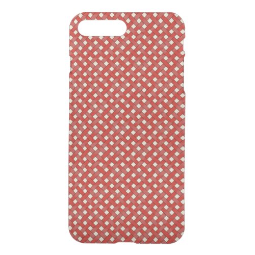 Woven Rattan Pattern Red on Custom Cream iPhone 8 Plus7 Plus Case