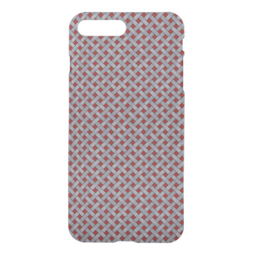 Woven Rattan Pattern Silver on Custom Red iPhone 8 Plus7 Plus Case