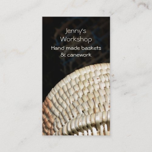 Woven reed basket business card