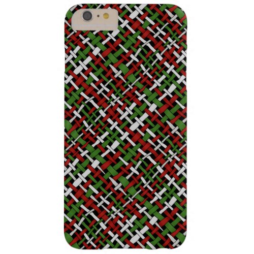 Woven Rough Seasonal Burlap Red Green White Barely There iPhone 6 Plus Case