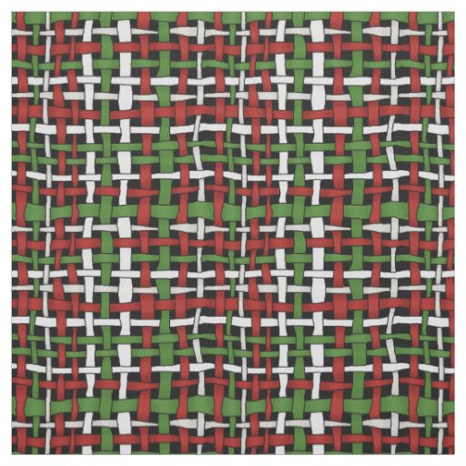 Woven Rough Seasonal Burlap Red Green White Fabric