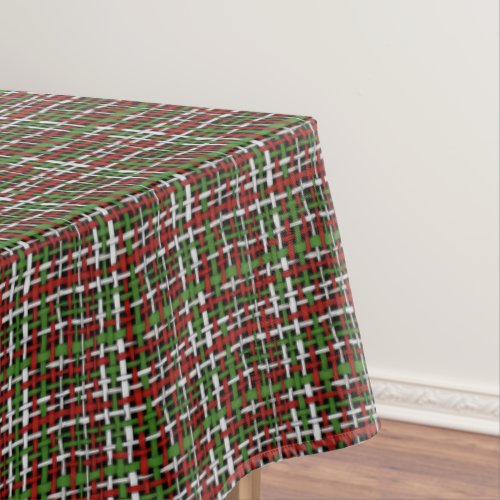 Woven Rough Seasonal Burlap Red Green White Tablecloth