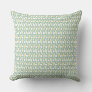Woven Seahorse Green and Yellow Outdoor Pillow
