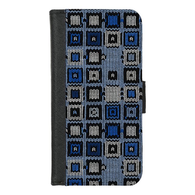 woven squares iPhone wallet case (Front)