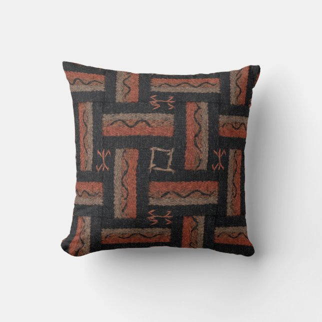 Woven Stripe Tribal Pattern  Throw Pillow (Front)
