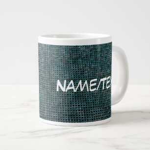 Woven Structure,aqua Giant Coffee Mug