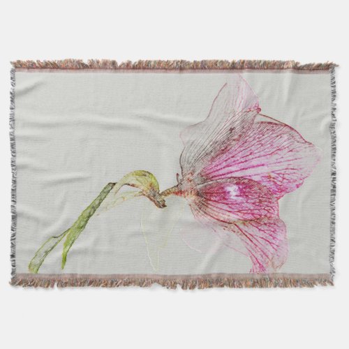 Woven Throw Blanket Flower Design Hellebore