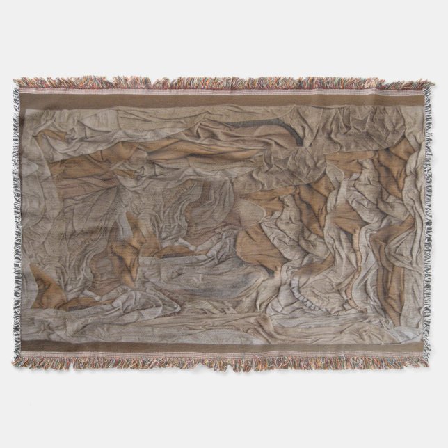 Woven throw blanket in a leather texture! (Front)