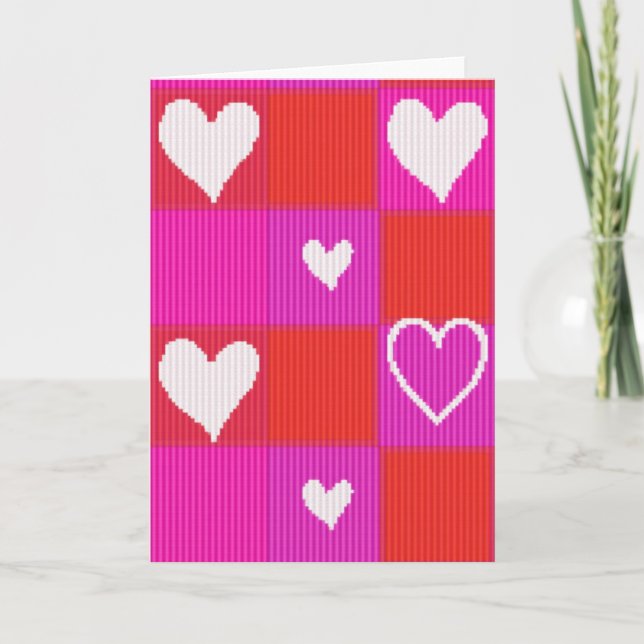 Woven Valentine Hearts Card (Front)