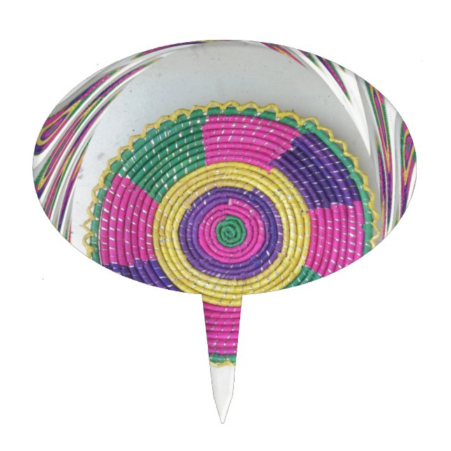 Woven Whirl Art Print Cake Topper (Front)