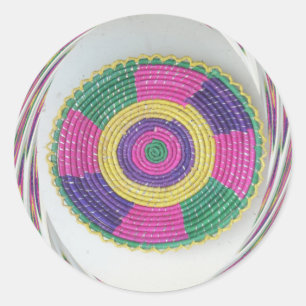 Woven Whirl Art Print Classic Round Sticker