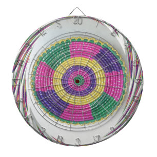 Woven Whirl Art Print Dartboard With Darts