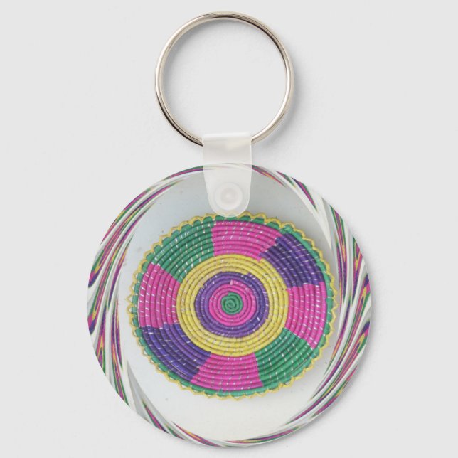 Woven Whirl Art Print Keychain (Front)