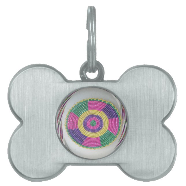 Woven Whirl Art Print Pet ID Tag (Front)
