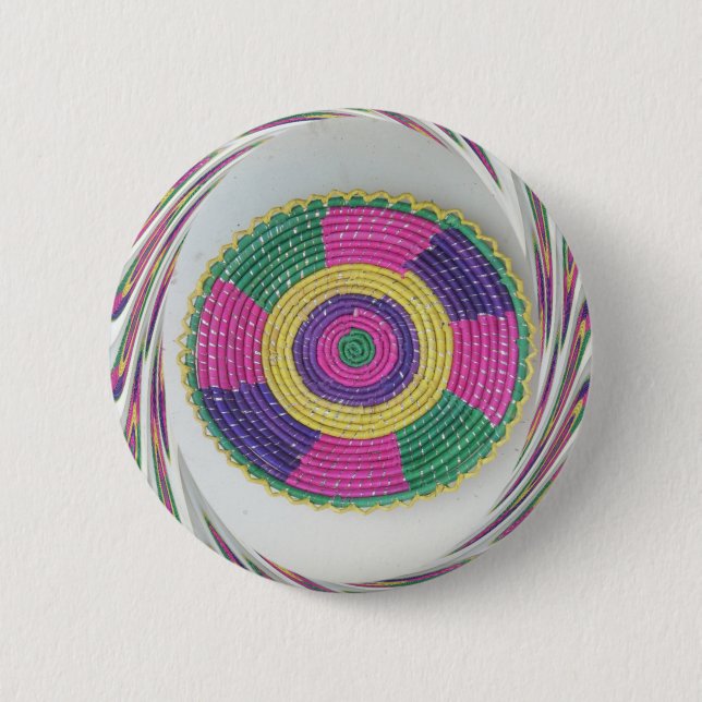 Woven Whirl Art Print Pinback Button (Front)