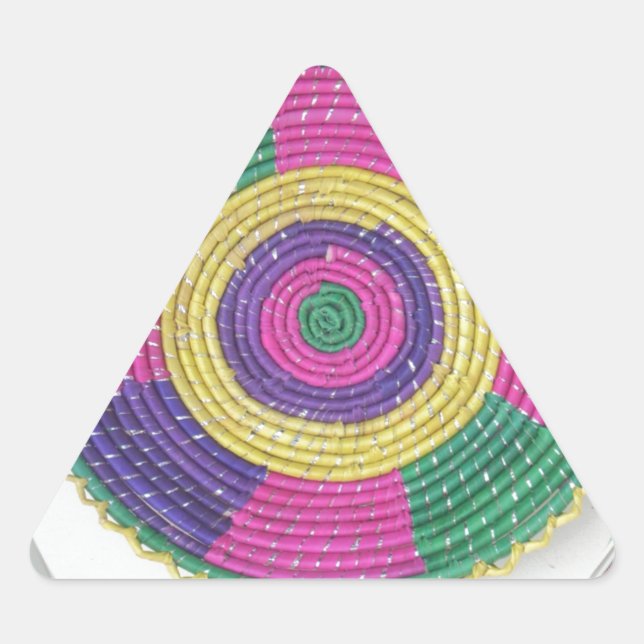 Woven Whirl Art Print Triangle Sticker (Front)