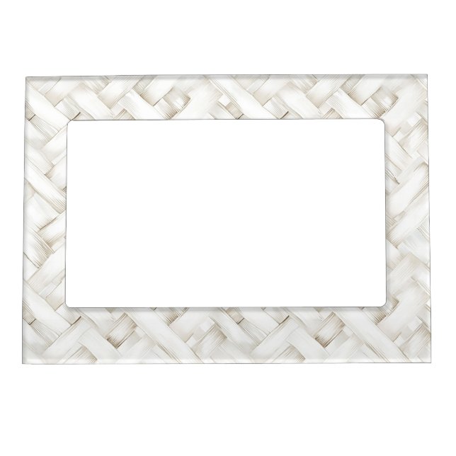 Woven white basket weave Bridal Shower Magnetic Frame (Front)