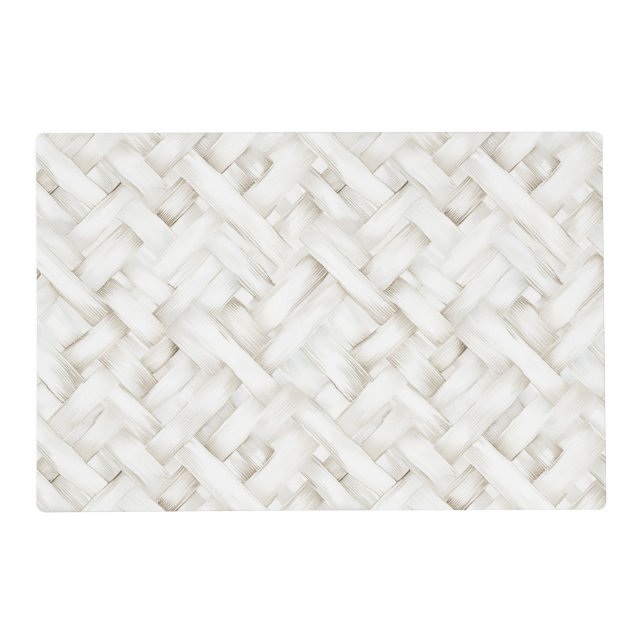 Woven white basket weave Wedding Placemat (Front)