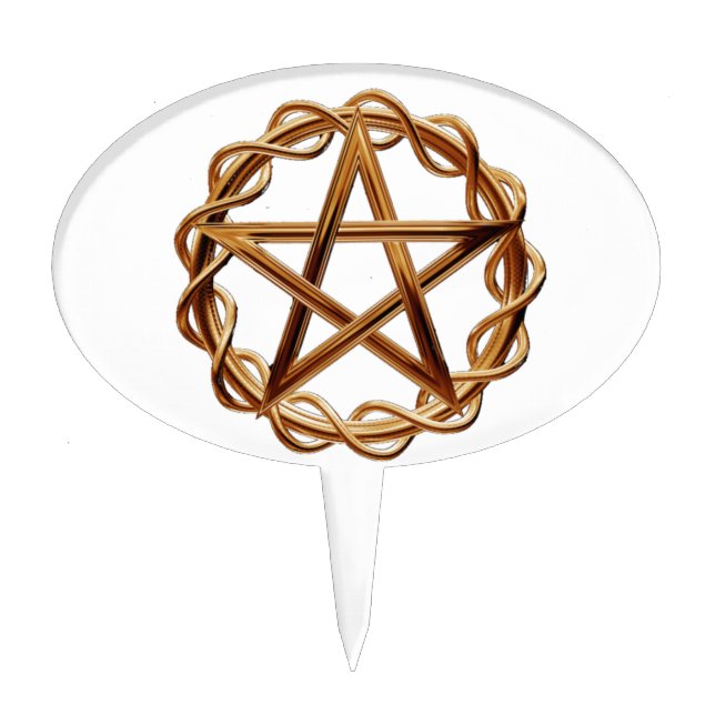 Woven Wicca Pentagram Cake Topper (Front)