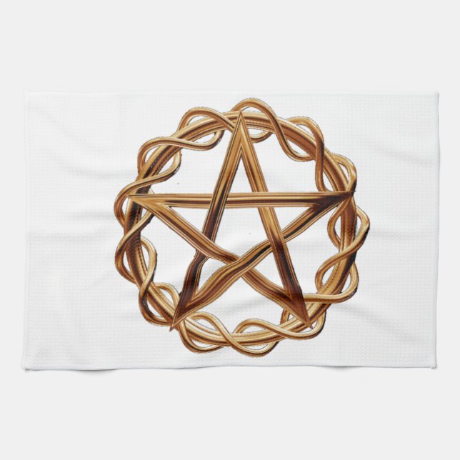 Woven Wicca Pentagram Towel (Horizontal)