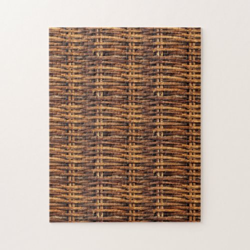 Woven Wicker Basket Pattern Jigsaw Puzzle