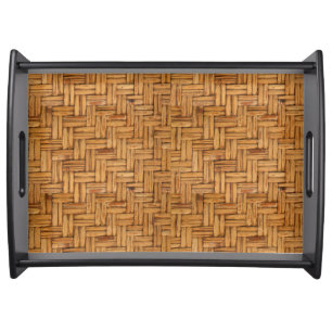 Woven Wicker Pattern Serving Tray