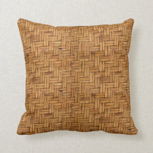 Woven Wicker Pattern Throw Pillow