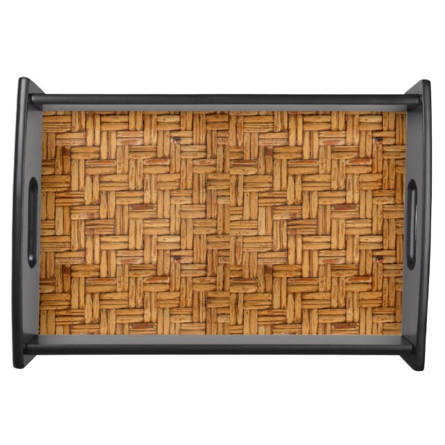 Woven Wicker Print Pattern Serving Tray (Front)