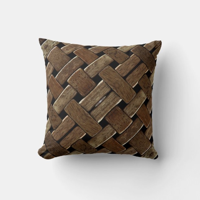 Woven Wood #3 Throw Pillow (Front)