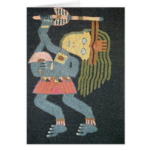 Woven wool dancer with baton, Paracas tribe