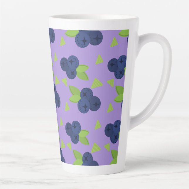 wow blueberry pattern  latte mug (Right)