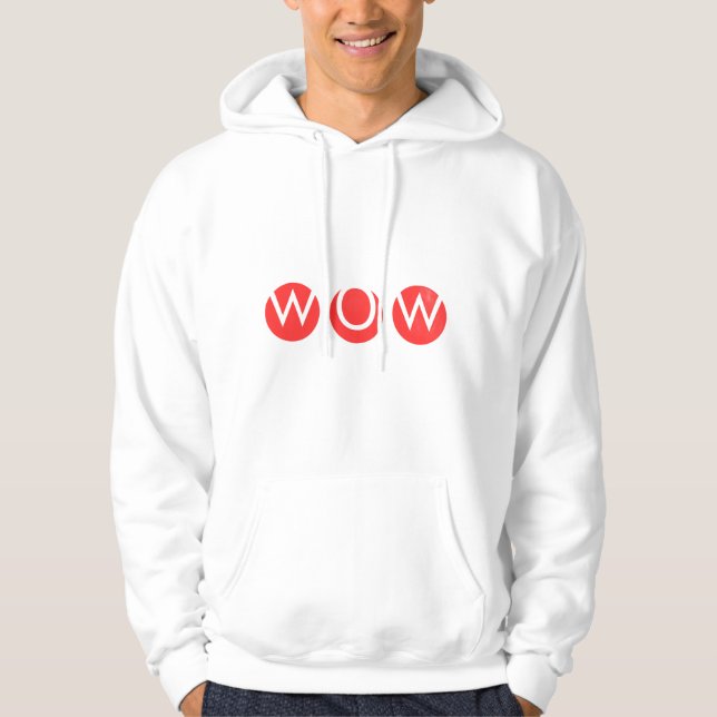 WOW Bold Minimal Typography T-Shirt Hoodie (Front)