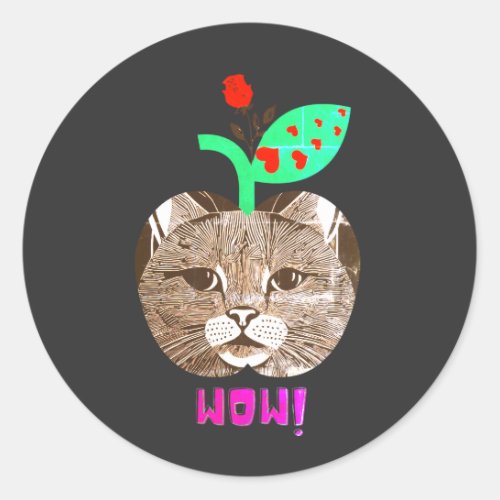 Wow cat sticker 