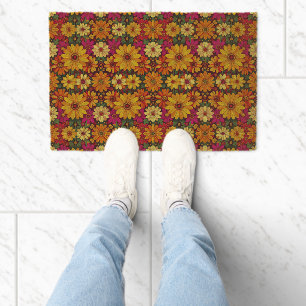 Wow! Colorful and Bright floral pattern. Fiber Doormat