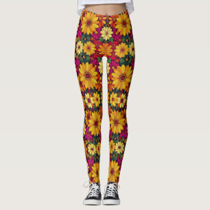 Wow! Colorful and Bright floral pattern. Leggings