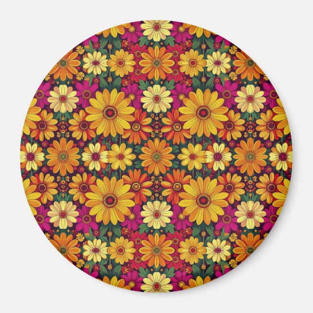 Wow! Colorful and Bright floral pattern. Magnet (Front)