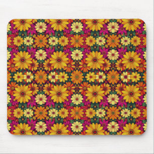 Wow! Colorful and Bright floral pattern. Mouse Pad