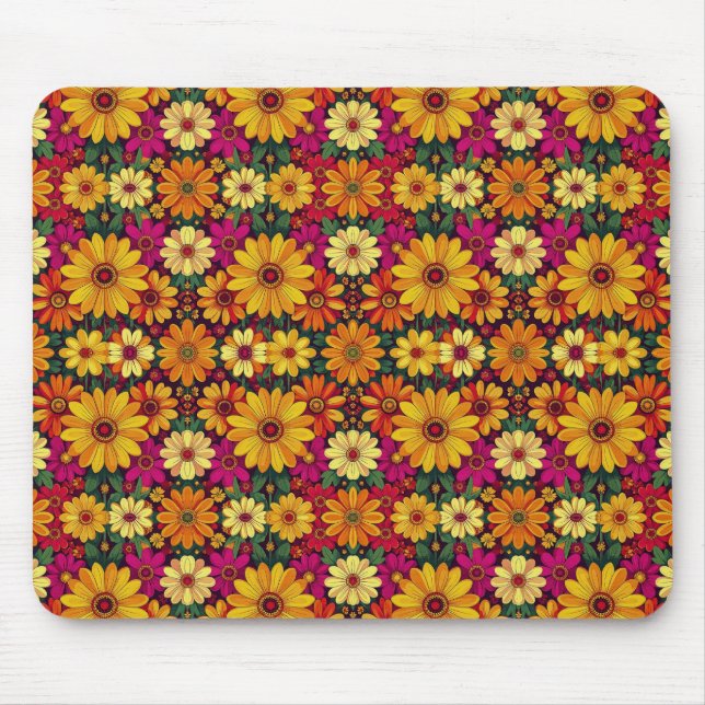 Wow! Colorful and Bright floral pattern. Mouse Pad (Front)