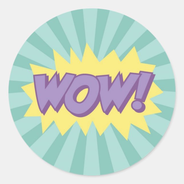 WOW comic book style effect Classic Round Sticker (Front)