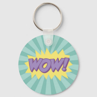 WOW comic book style effect Keychain