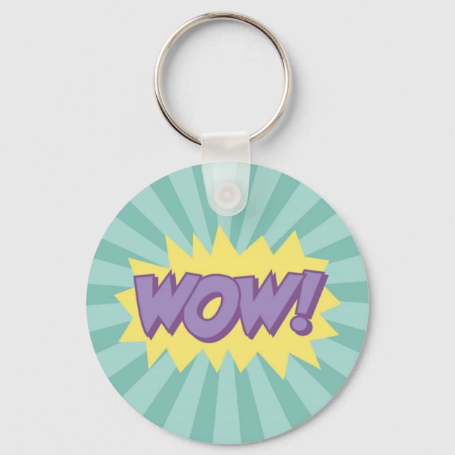 WOW comic book style effect Keychain (Front)