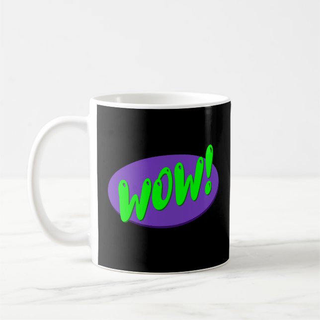 "Wow!" Comic Book Style Text Coffee Mug (Left)