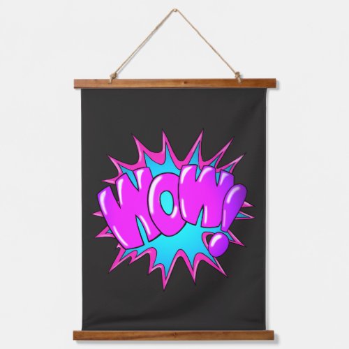 Wow Comic Pop Wood Topped Wall Tapestry