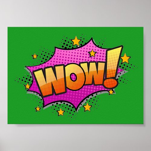 Wow Comic Sound Effect Poster