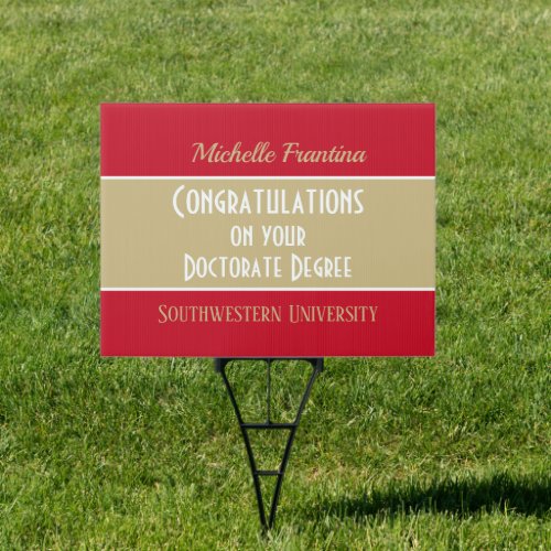 Wow Doctorate Degree Graduation yard sign