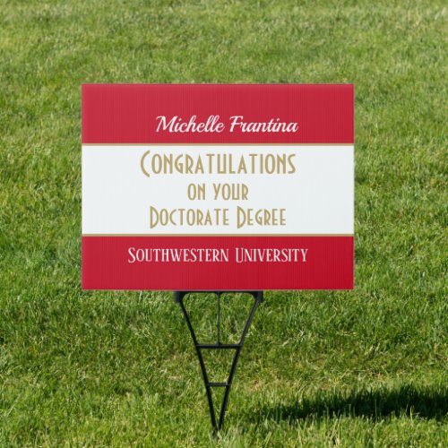 WOW Doctorate Degree Graduation yard sign